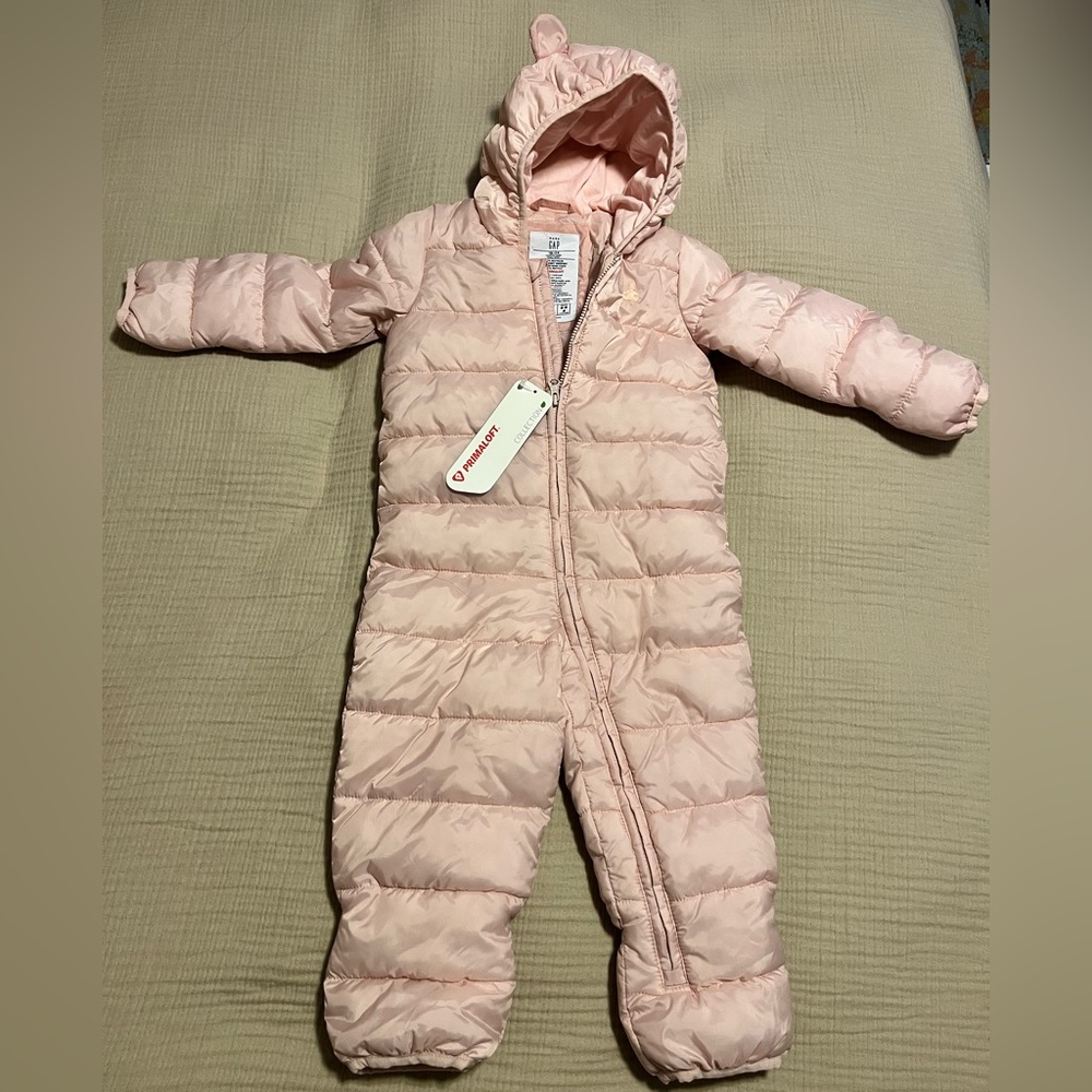 Baby Gap PrimaLoft Baby Bear Lightweight Snowsuit misty rose pink 18/24 mos